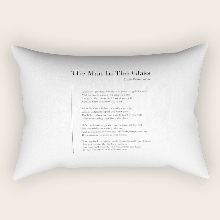 The Man In The Glass by Dale Wimbrow Rectangular Pillow Gallery Image 1