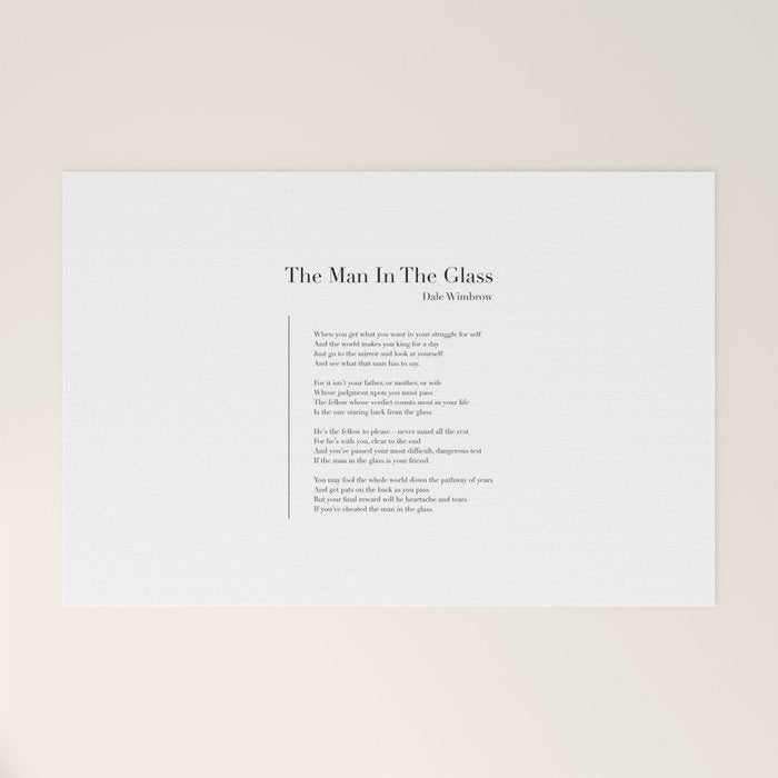 The Man In The Glass by Dale Wimbrow Welcome Mat Gallery Image 1