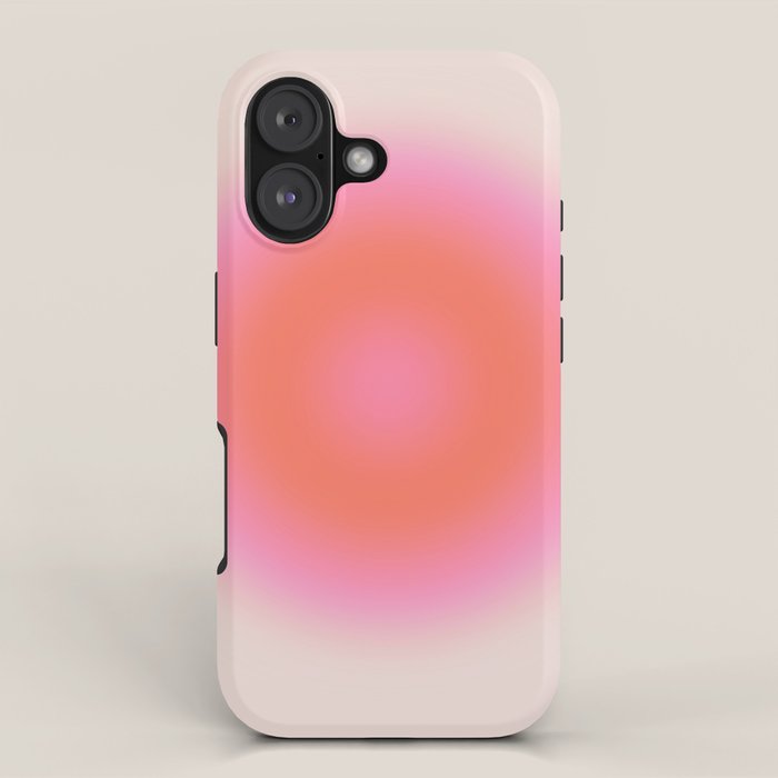 Les Couleurs | 04 - Aura Print Neutral Pink And Orange Preppy Decor Modern Gradient iPhone Case Gallery Image 1