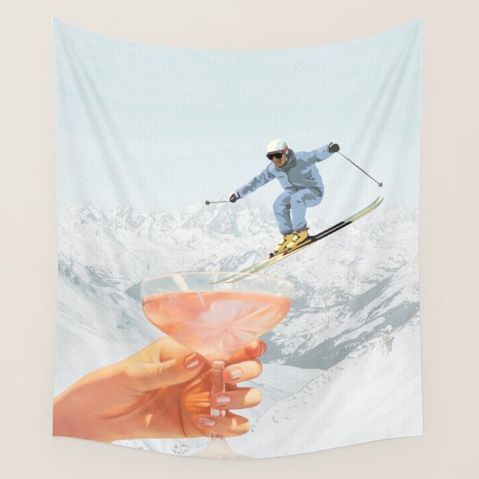 Apres Ski Cocktail Collage Winter Edition Wall Tapestry Gallery Image 4