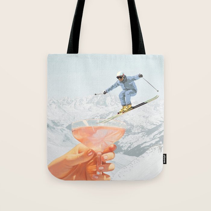 Apres Ski Cocktail Collage Winter Edition Tote Bag Gallery Image 1