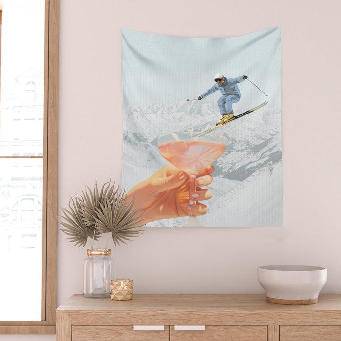 Apres Ski Cocktail Collage Winter Edition Wall Tapestry Gallery Image 2