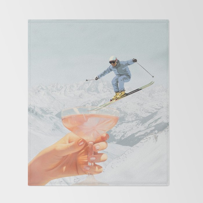 Apres Ski Cocktail Collage Winter Edition Throw Blanket Gallery Image 2