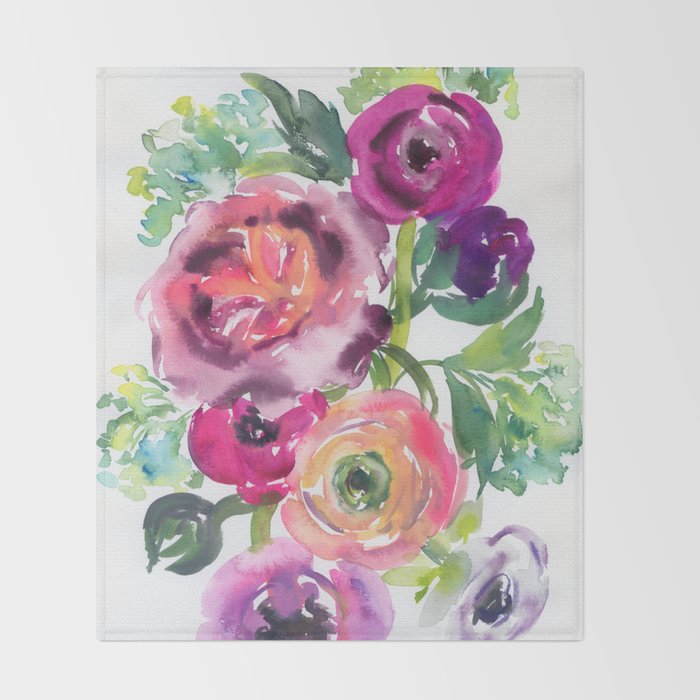 ranunculus dance Throw Blanket Gallery Image 2