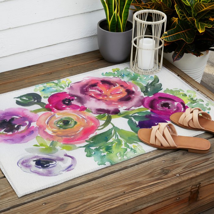 ranunculus dance Outdoor Rug Gallery Image 2
