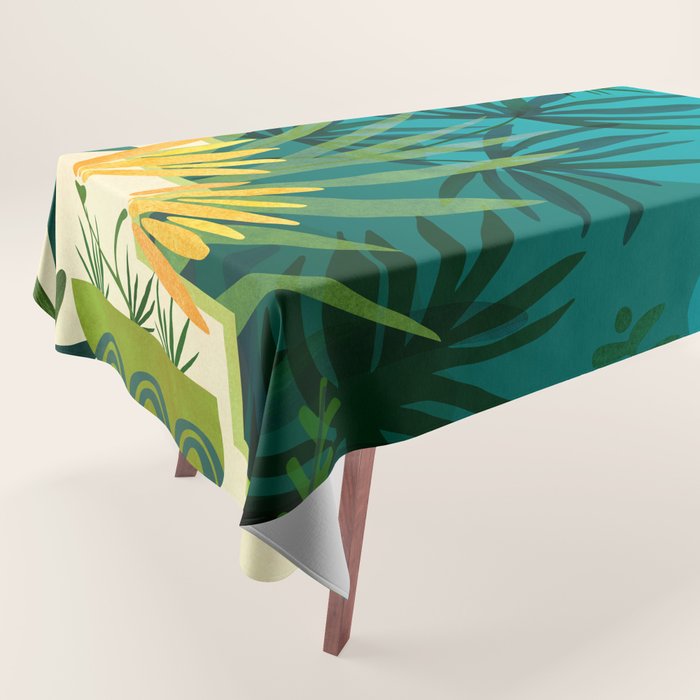 Rainforest With Moonlight Tropical Night Series #3 Tablecloth