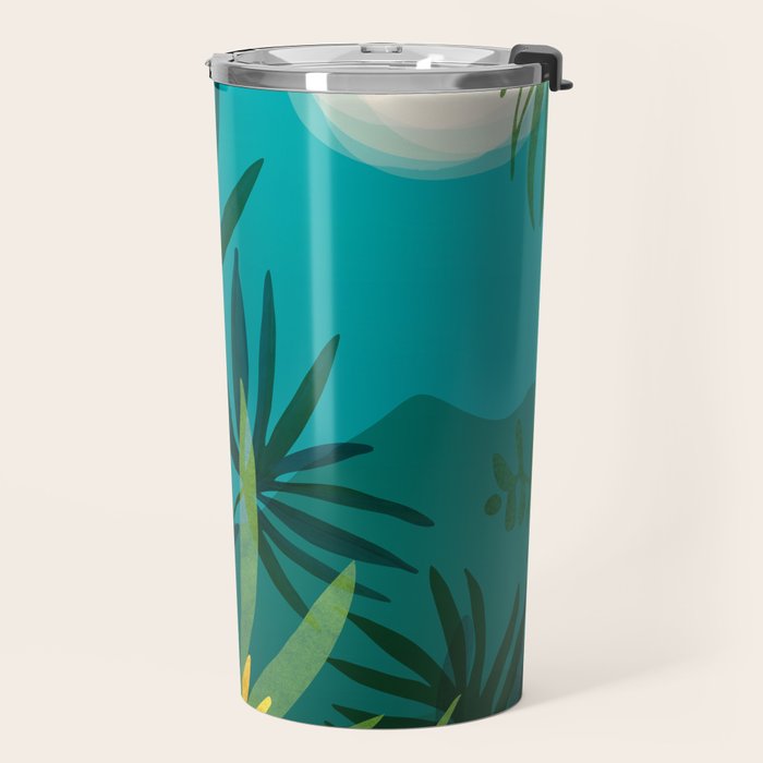 Rainforest With Moonlight Tropical Night Series #3 Travel Mug Gallery Image 2
