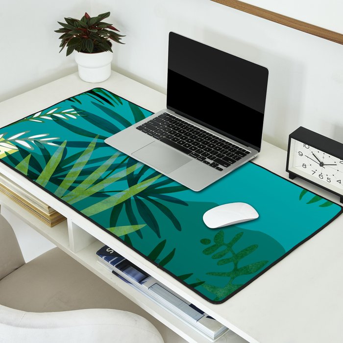 Rainforest With Moonlight Tropical Night Series #3 Desk Mat Gallery Image 2