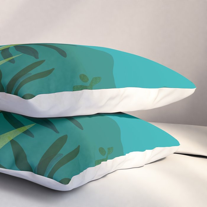 Rainforest With Moonlight Tropical Night Series #3 Pillow Sham Gallery Image 3
