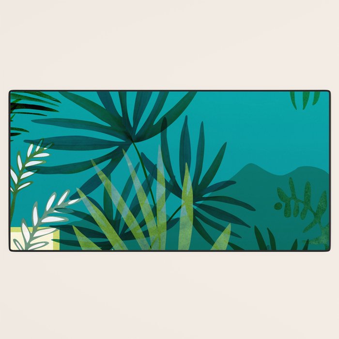 Rainforest With Moonlight Tropical Night Series #3 Desk Mat Gallery Image 3