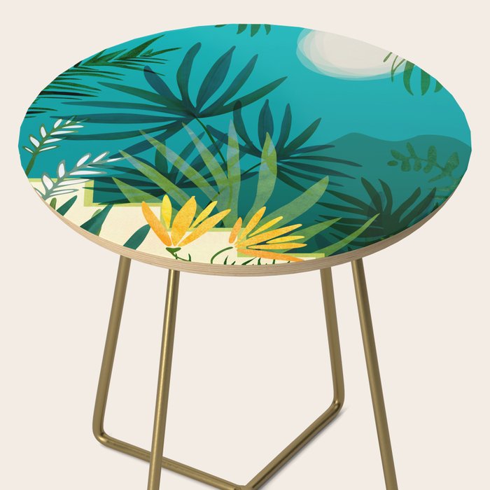 Rainforest With Moonlight Tropical Night Series #3 Side Table Gallery Image 2