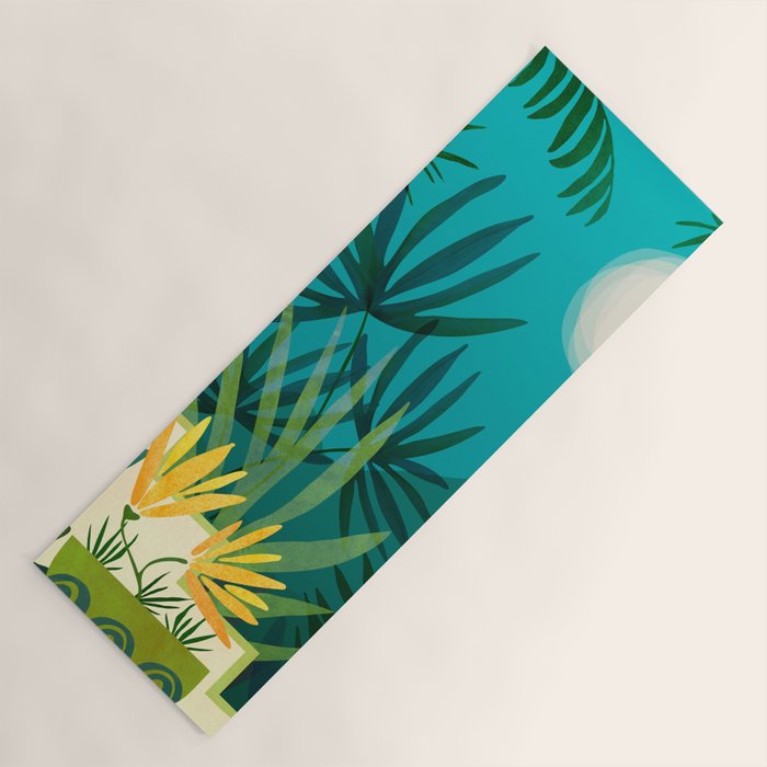 Rainforest With Moonlight Tropical Night Series #3 Yoga Mat Gallery Image 1
