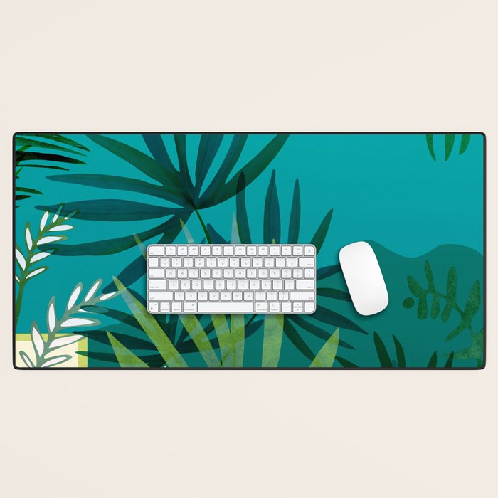 Rainforest With Moonlight Tropical Night Series #3 Desk Mat Gallery Image 1