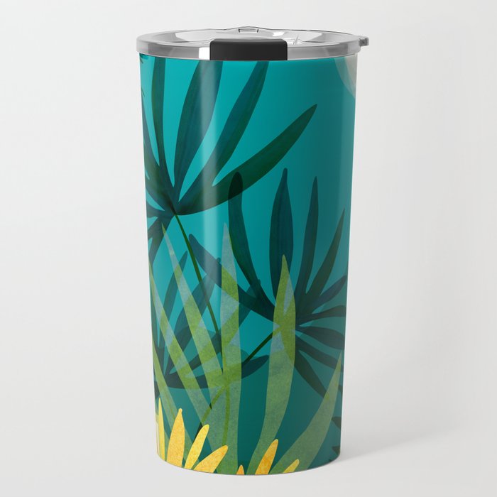 Rainforest With Moonlight Tropical Night Series #3 Travel Mug Gallery Image 1