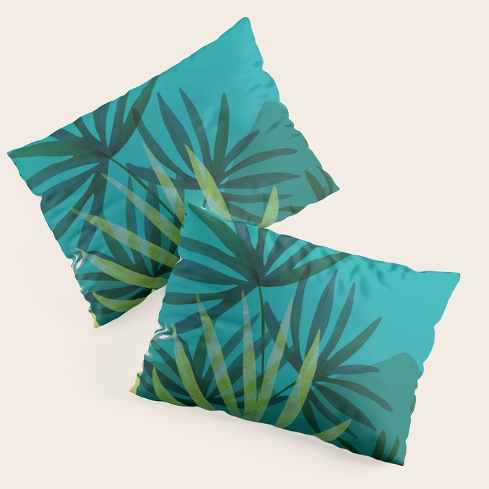 Rainforest With Moonlight Tropical Night Series #3 Pillow Sham Gallery Image 3