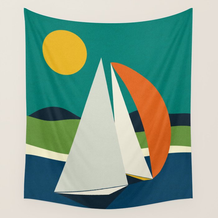 mid century sails Wall Tapestry Gallery Image 4
