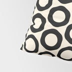 Vrittam Geometric Modern Minimalist Pattern in Black and Almond Cream Pillow Sham Gallery Image 4