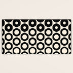 Vrittam Geometric Modern Minimalist Pattern in Black and Almond Cream Desk Mat Gallery Image 3