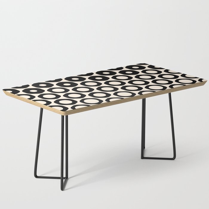 Vrittam Geometric Modern Minimalist Pattern in Black and Almond Cream Coffee Table Gallery Image 1