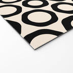 Vrittam Geometric Modern Minimalist Pattern in Black and Almond Cream Welcome Mat Gallery Image 2