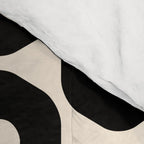 Vrittam Geometric Modern Minimalist Pattern in Black and Almond Cream Comforter Gallery Image 4