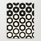 Vrittam Geometric Modern Minimalist Pattern in Black and Almond Cream Notebook Gallery Image 4