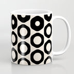 Vrittam Geometric Modern Minimalist Pattern in Black and Almond Cream Coffee Mug Gallery Image 1