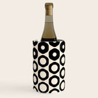 Vrittam Geometric Modern Minimalist Pattern in Black and Almond Cream Wine Chiller Gallery Image 1