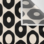Vrittam Geometric Modern Minimalist Pattern in Black and Almond Cream Wall Tapestry Gallery Image 3