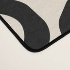 Vrittam Geometric Modern Minimalist Pattern in Black and Almond Cream Desk Mat Gallery Image 4