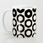 Vrittam Geometric Modern Minimalist Pattern in Black and Almond Cream Coffee Mug Gallery Image 3