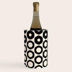 Vrittam Geometric Modern Minimalist Pattern in Black and Almond Cream Wine Chiller Gallery Image 3