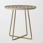 Vrittam Geometric Modern Minimalist Pattern in Black and Almond Cream Side Table Gallery Image 1