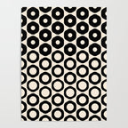 Vrittam Geometric Modern Minimalist Pattern in Black and Almond Cream Poster Gallery Image 4