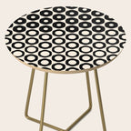Vrittam Geometric Modern Minimalist Pattern in Black and Almond Cream Side Table Gallery Image 2