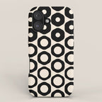 Vrittam Geometric Modern Minimalist Pattern in Black and Almond Cream iPhone Case Gallery Image 1