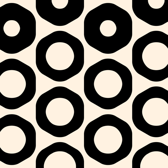 Vrittam Geometric Modern Minimalist Pattern in Black and Almond Cream Coffee Mug Gallery Image 2
