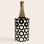 Vrittam Geometric Modern Minimalist Pattern in Black and Almond Cream Wine Chiller Gallery Image 2