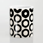 Vrittam Geometric Modern Minimalist Pattern in Black and Almond Cream Coffee Mug Gallery Image 4