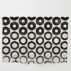 Vrittam Geometric Modern Minimalist Pattern in Black and Almond Cream Wall Hanging Gallery Image 1