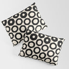 Vrittam Geometric Modern Minimalist Pattern in Black and Almond Cream Pillow Sham Gallery Image 3