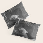 Funny Einstein in Fuzzy Slippers Classic Black and White Satirical Photography - Photographs Pillow Sham Gallery Image 3