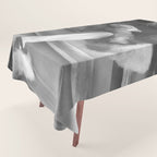 Funny Einstein in Fuzzy Slippers Classic Black and White Satirical Photography - Photographs Tablecloth Gallery Image 1