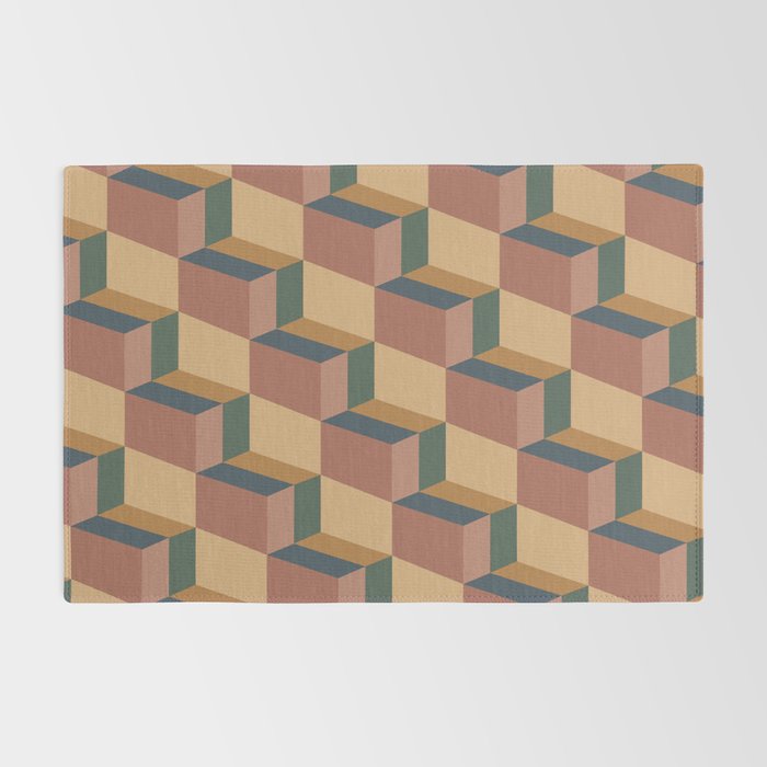Cuboid Geometric Abstract Shapes Pattern XI Rug Gallery Image 2