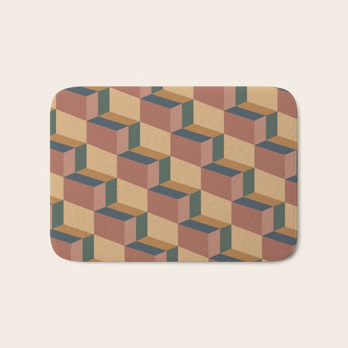 Cuboid Geometric Abstract Shapes Pattern XI Bath Mat Gallery Image 1