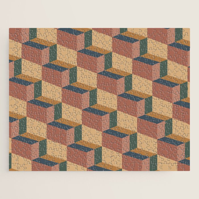 Cuboid Geometric Abstract Shapes Pattern XI Jigsaw Puzzle Gallery Image 1