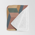 Cuboid Geometric Abstract Shapes Pattern XI Throw Blanket Gallery Image 3