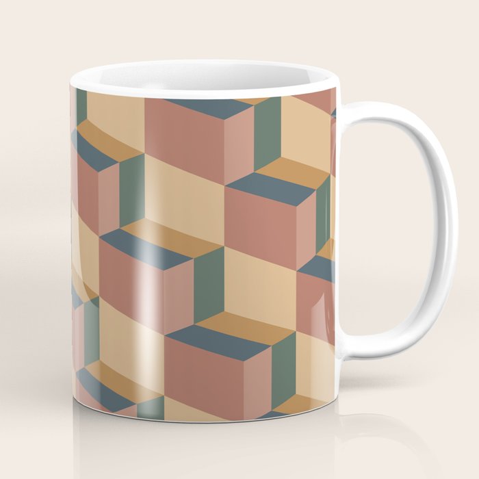 Cuboid Geometric Abstract Shapes Pattern XI Coffee Mug Gallery Image 1