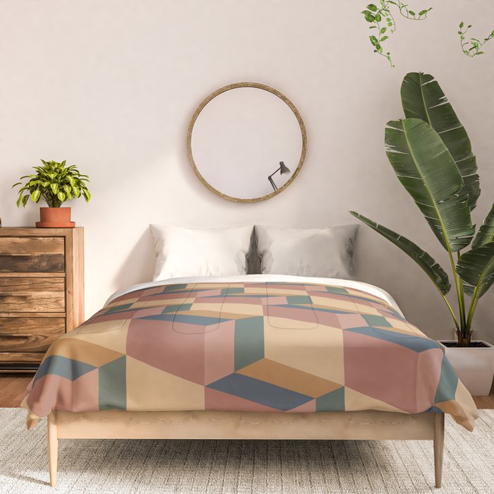Cuboid Geometric Abstract Shapes Pattern XI Comforter Gallery Image 3