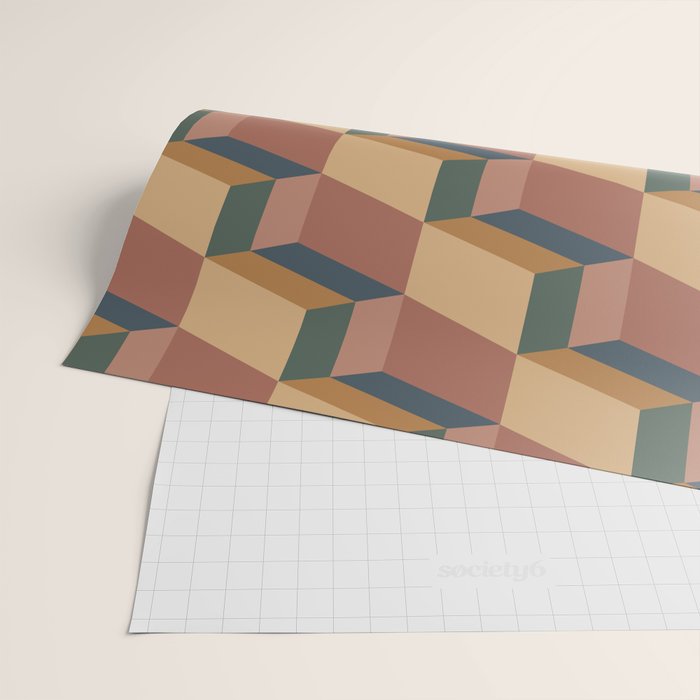 Cuboid Geometric Abstract Shapes Pattern XI Wrapping Paper Gallery Image 2